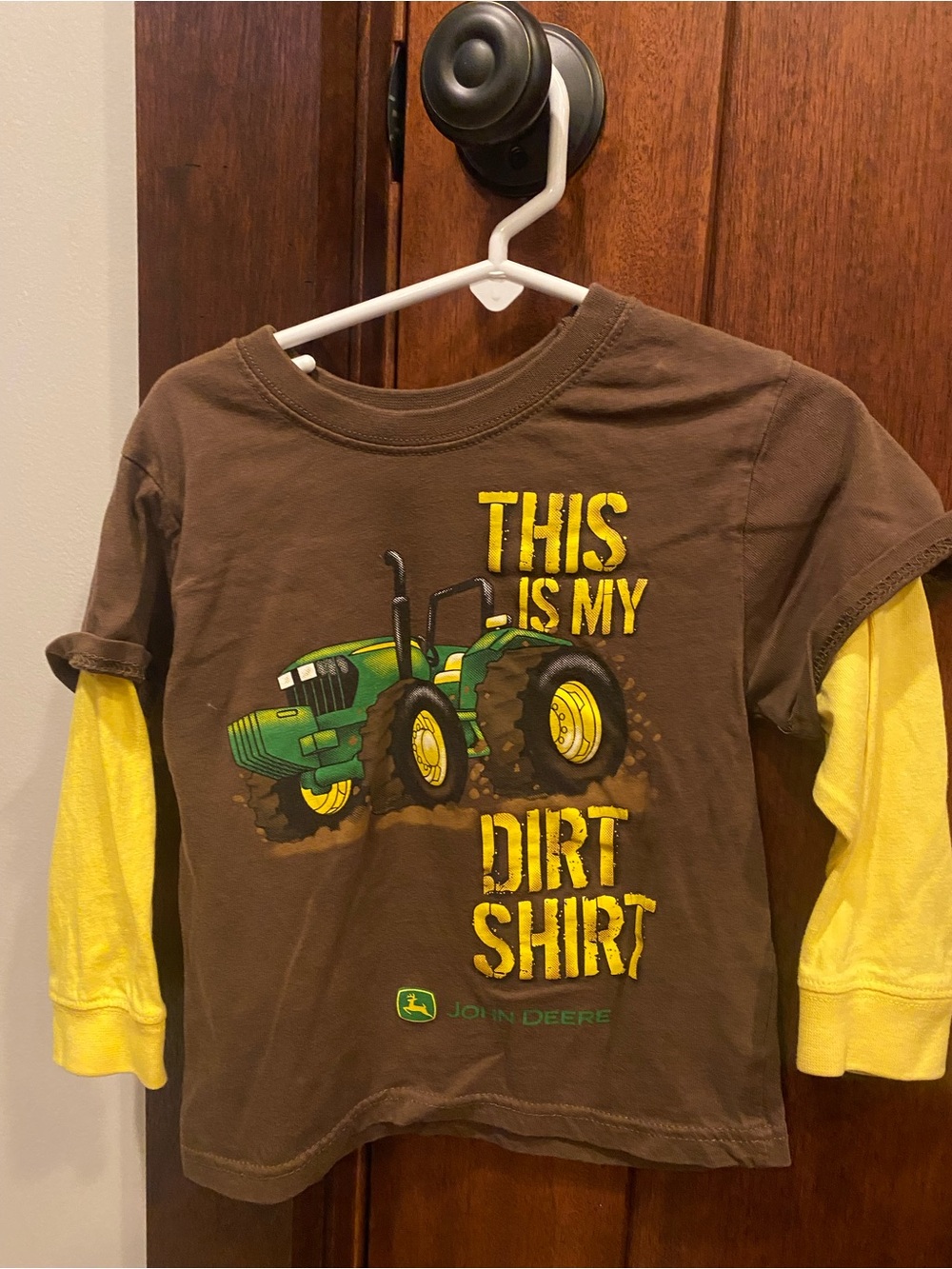 John Deere Brown & Yellow Long-Sleeve Tractor Tee